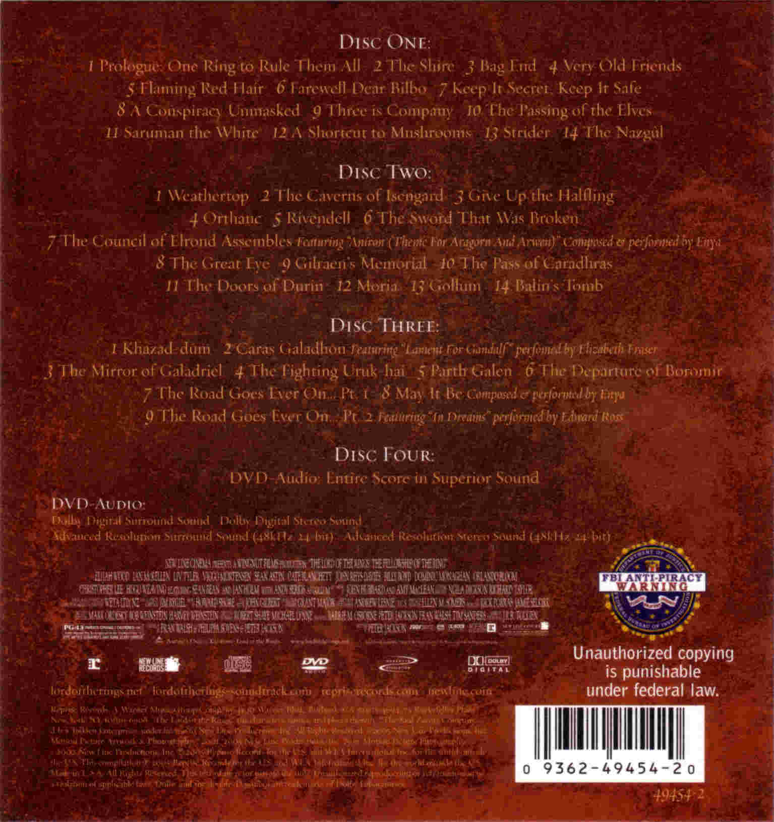 The Lord Of The Rings  The Fellowship Of The Ring The Complete Recordings : Back